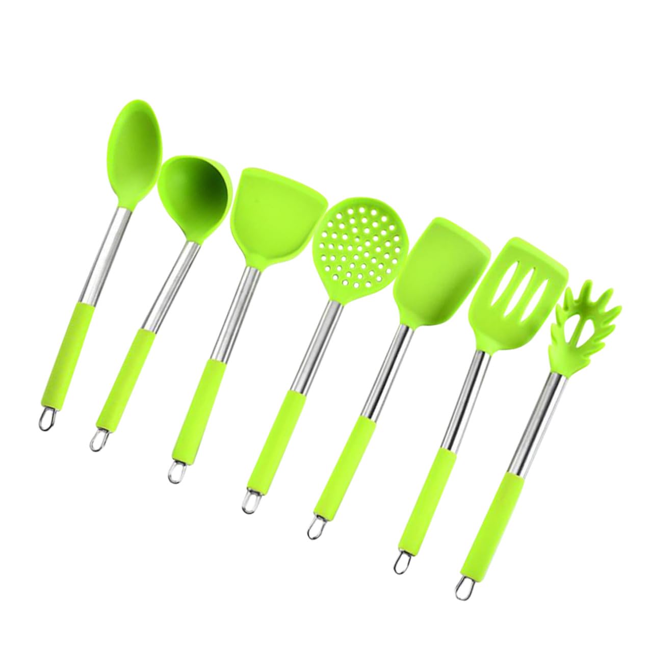 Yardwe 7 Pezzi Set Antiaderenti e Resistenti Utensili Cucina in Silicone Manico in Multi, per e Cottura Quotidiana