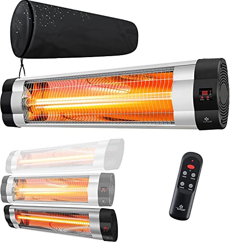KESSER® Radiateur infrarouge extérieur 2500W | Chauffage radiant terrasse | murale | inclination | télecommande | 3 niveaux | intérieur et extérieur