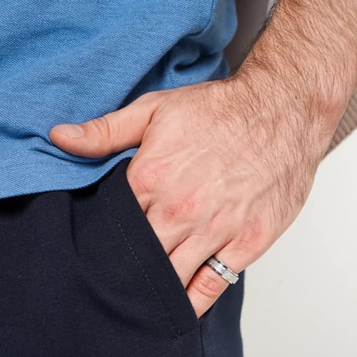 RIOSO 16Pcs Men's Stainless Steel Rings Cool Band Ring for Women Men Simple Wedding Engagement Ring Set2