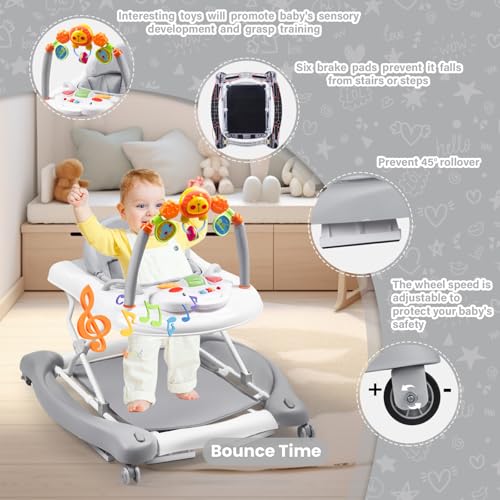 image for RefoereBabe Baby Walker with Wheels, 5 in 1 Baby Walkers for Boys Girl