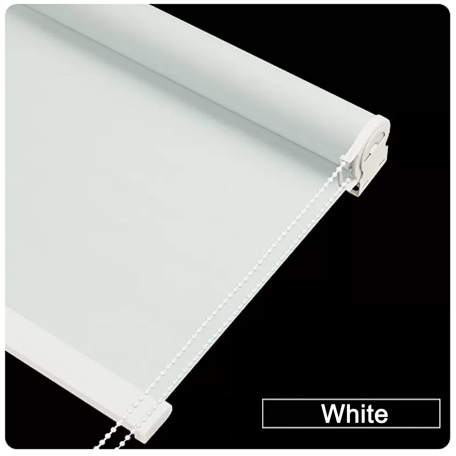 Tenda oscurante a rullo, bianca, resistente ai raggi UV, termica, senza fori, per interni, include kit di montaggio, per 160 cm x 210 cm