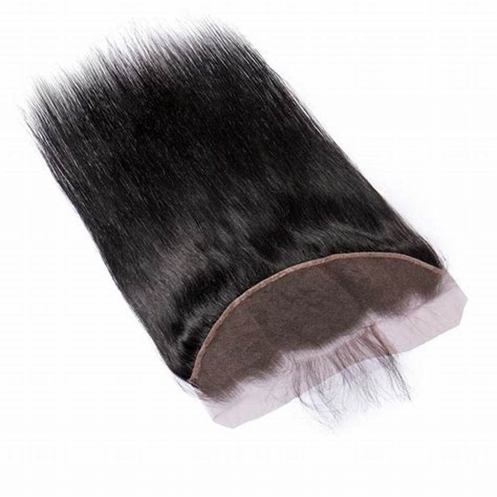 13x4 Lace Frontal Closure 20 Inch Ear To Ear Free Part Brazilian Silky Straight Human Hair Extension Pre-Plucked Frontals Closure Natural Color