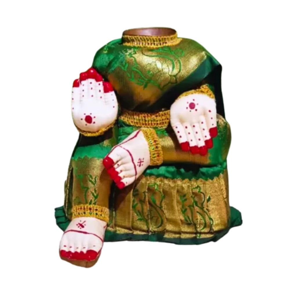 Ammavari Idol LaVaralakshmi Idol Body 10 Inch/Varalakshmi Pooja Decoration Items (Green)-image-29