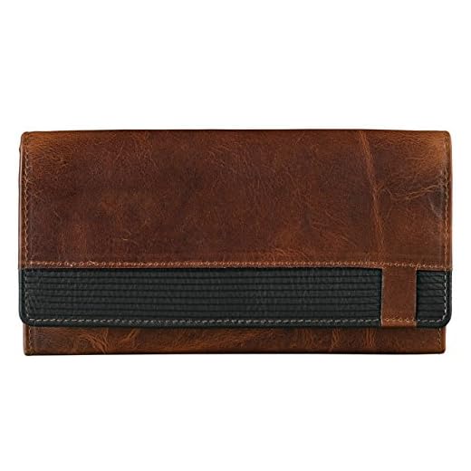 STILORD Portafoglio vintage da donna in pelle con portamonete con cerniera Borsellino in cuoio Portafogli, marrone