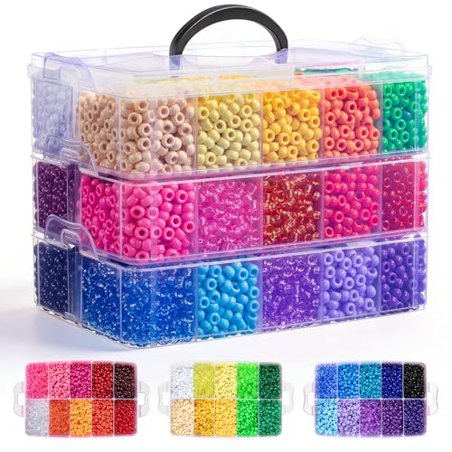 Simetufy 10000Pcs Pony Beads Bulk 30 Colors Rainbow Kandi Beads for Hair Braiding Bracelet Making Kandi Jewelry Key Chains DIY Crafts Gifts Gifts (5.73lb Stack Box)
