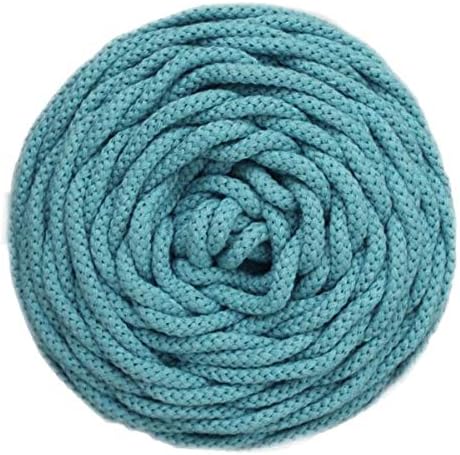 GANXXET Jade Macrame Braided Cord 5mm x 55Yards | 100% Oeko-TEX Cotton Macrame Rope | Strong Twisted Cotton Rope for DIY Crafts, Wall Hangings, Plant Hangers, Decorative Projects, Weaving, Crochet
