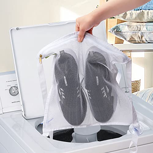 3 Pcs Shoe Dry Bag, 16 X 16 Inch Sneaker Wash & Dry Net Bag For Square Door Dryers, Large Honeycomber Mesh Bags With Zipper & Suction Cups For Shoes, Clothing, Laundry Reused Bag Tool #TOP5