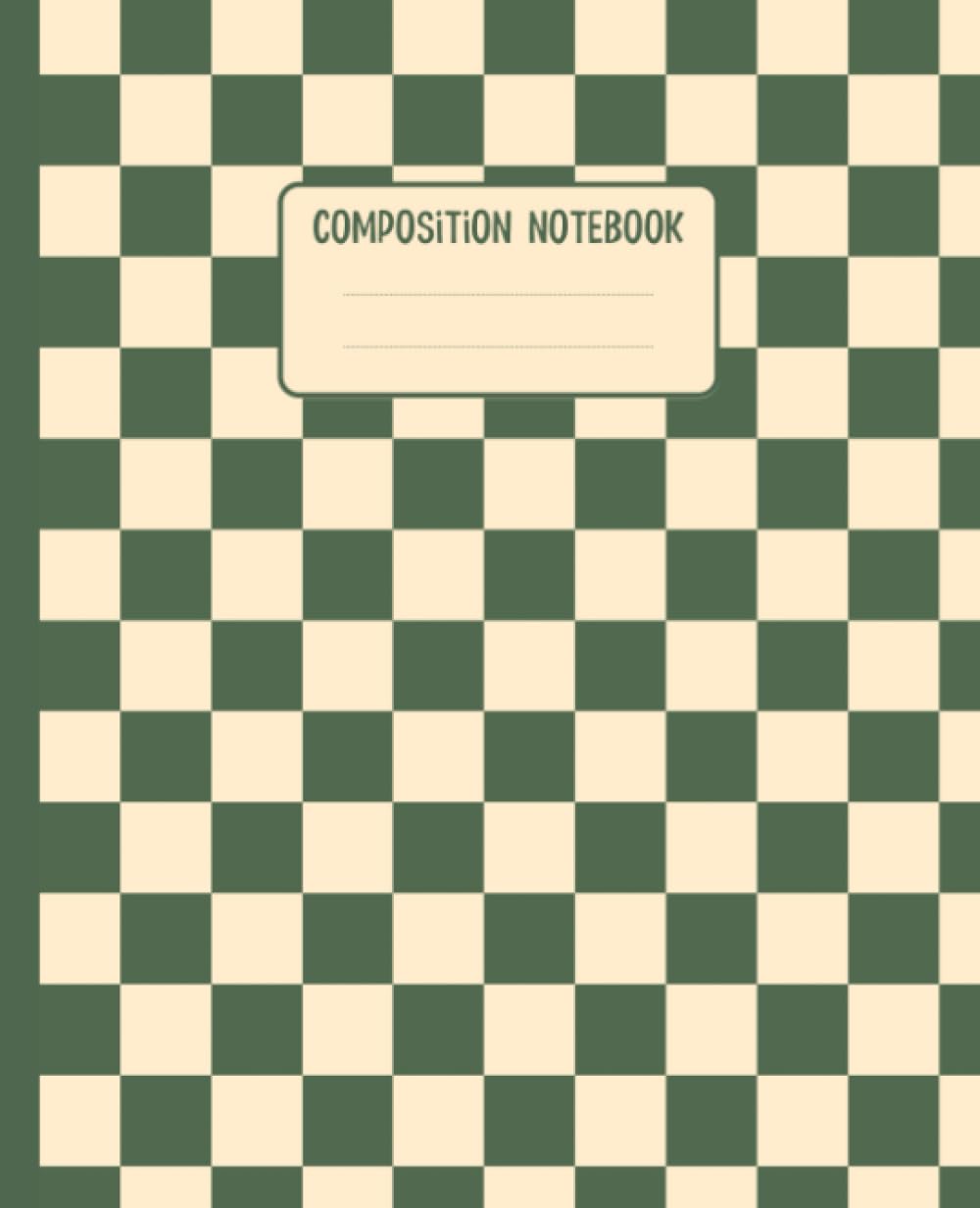 Aesthetic Composition Notebook: Forest Green Checkered Notebook - College Ruled - Cute Retro Y2K Vibes - Preppy School Supplies for Teen Girls & Students