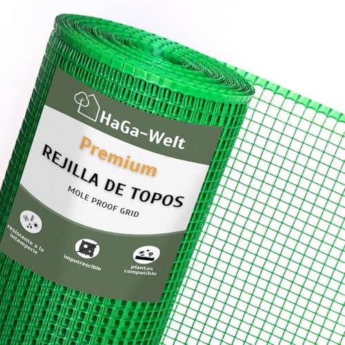 HaGa Rejilla para topos de 1,2 m de ancho de plástico en verde para ahuyentar topos en el jardín, respetuoso con los animales, ahuyentador de topos (se vende por metro)