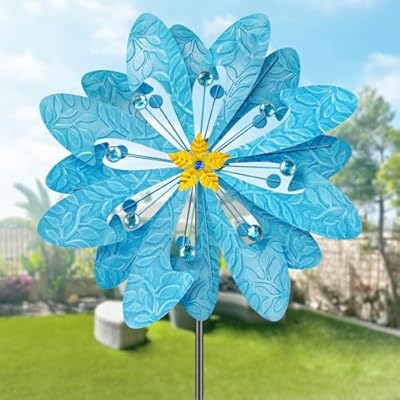 Outdoor Metal Wind Spinner  76 in Kinetic Gar...