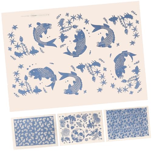 SUPVOX 4hojas Papel De Transferencia De Clásico De Calcas Para Decoración De Artesanía Rotura Para Manualidades Porcelana