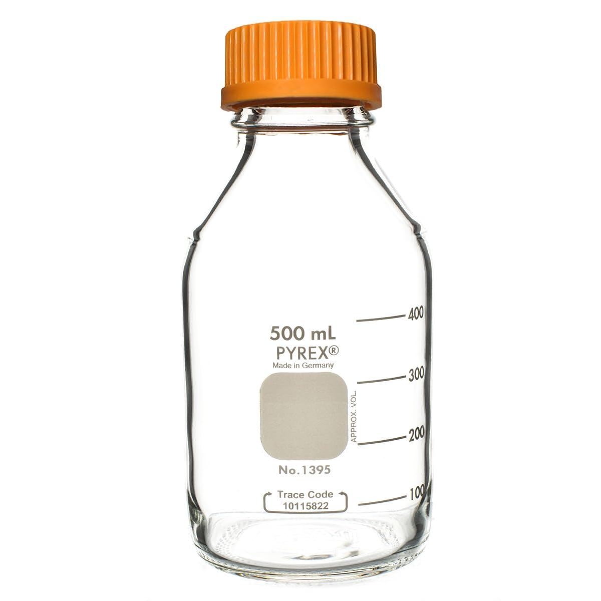 Pyrex 500 ml rund Media Aufbewahrung Flaschen, mit GL45 Schraubdeckel, EA