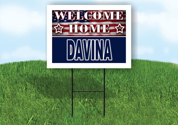 DAVINA WELCOME HOME FLAG18 in x 24 in Yard Sign Road Sign with Stand,Single Sided