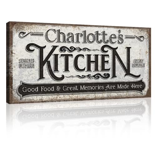 TAILORED CANVASES Rustic Kitchen Sign - Personalized Wall Art for