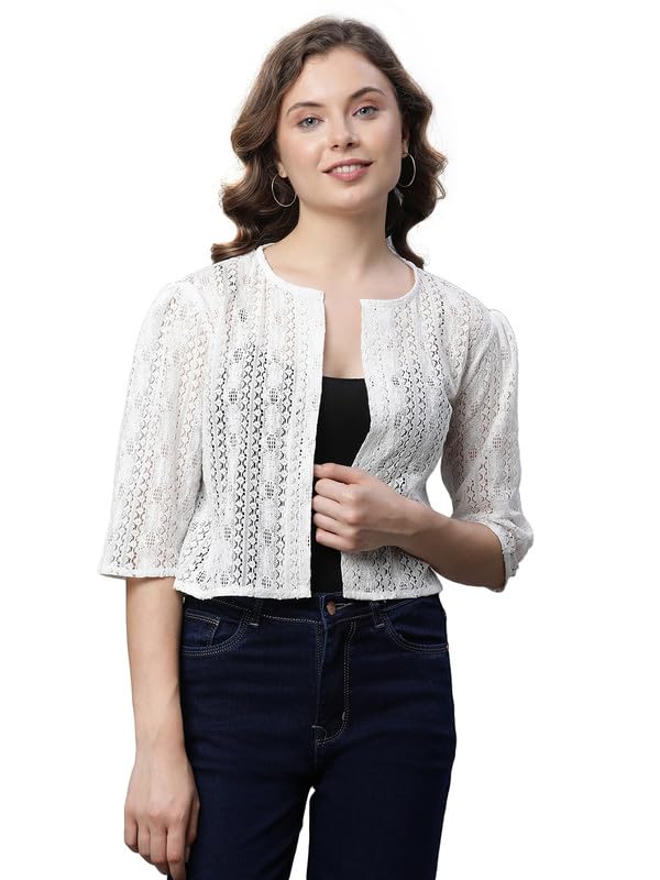 unaone Women White Cotton Regular Lace Shrug UNSG-658-NWWTSQ_P-picture-17