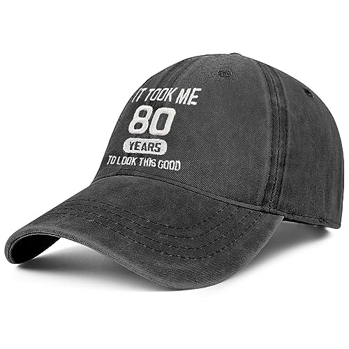 Image of 80th Birthday Gifts 80 Year Old Gifts Ideas for Men Women It Took Me 80 Years to Look This Good Hat Washed Cotton Hat