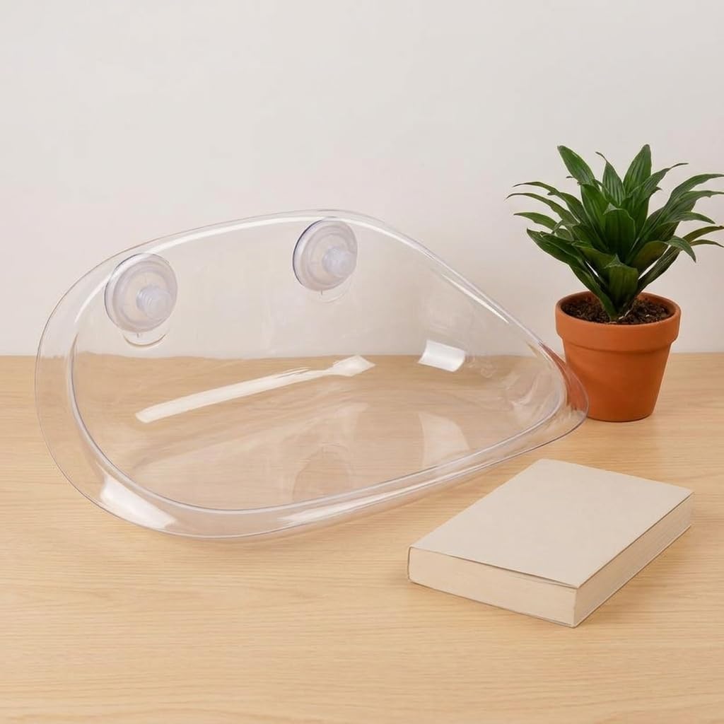 Hamac Fenêtre Chat Sûr Accessoires de Fenêtre Animaux Lit Suspendu Confort Plate-Forme Relaxation Chat AS Matériau Résistant Convenable pour Intérieur, Transparent Cristal