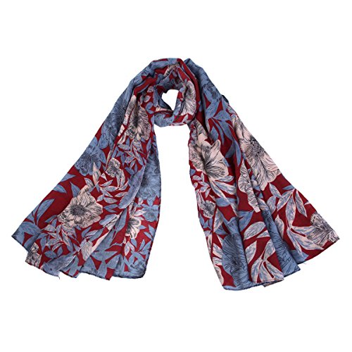 Premium Elegant 3-Tone Floral Design Scarf Wrap Shawl Stole - Diff Colors Avail2
