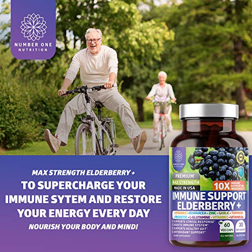 N1N Premium 10 In 1 Immune Support Booster [10 Potent Ingredients] And Organic Superfood Greens [28 Powerful Ingredients], All Natural To Support Gut Health And Overall Wellness, 2 Pack Bundle #TOP6