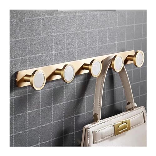TENGJU Perchero de pared decorativo con concha dorada cepillada, ganchos de pared decorativos para toallas de baño, ganchos para sombreros, pomos colgantes de latón para paredes, ganchos redondos para