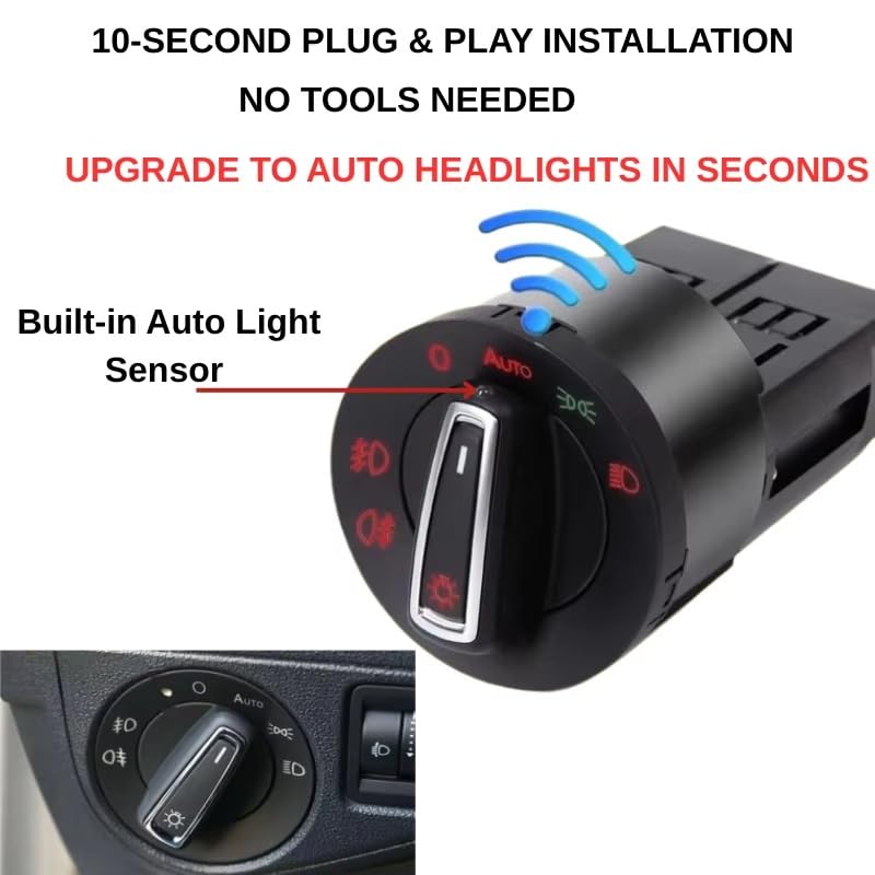 Interruptor de faros para Golf 4 MK4 1998-2004 con sensor automático luces 3
