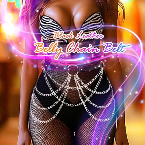 COSYDAYS Black Waist Chain Belt Leather Rave Goth Belts Punk Body Chain Jewelry for Women3