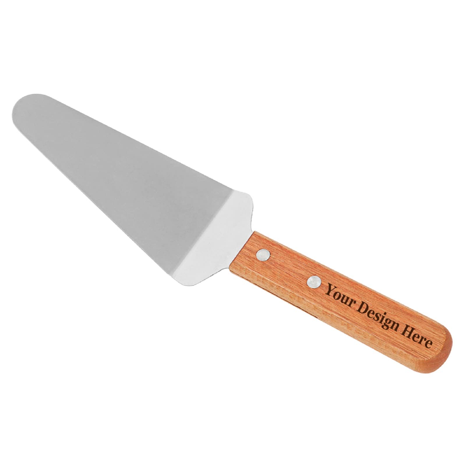 Muka Personalized Pie Server, Laser Engraved Wood Handle Dessert Server Cake Server-Silver