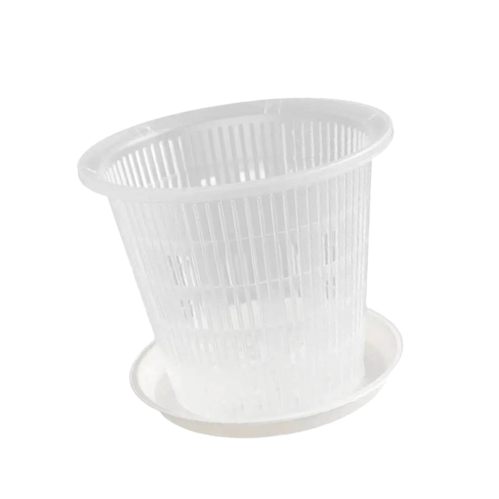 Ronyme Breathable Orchid Pot, Growth Pot Planter Phalaenopsis Planting Cup, Creative Orchid Pots with Holes and Saucers, Flower Planter Flower Plant Container Flower Pot Repotting, 14cm