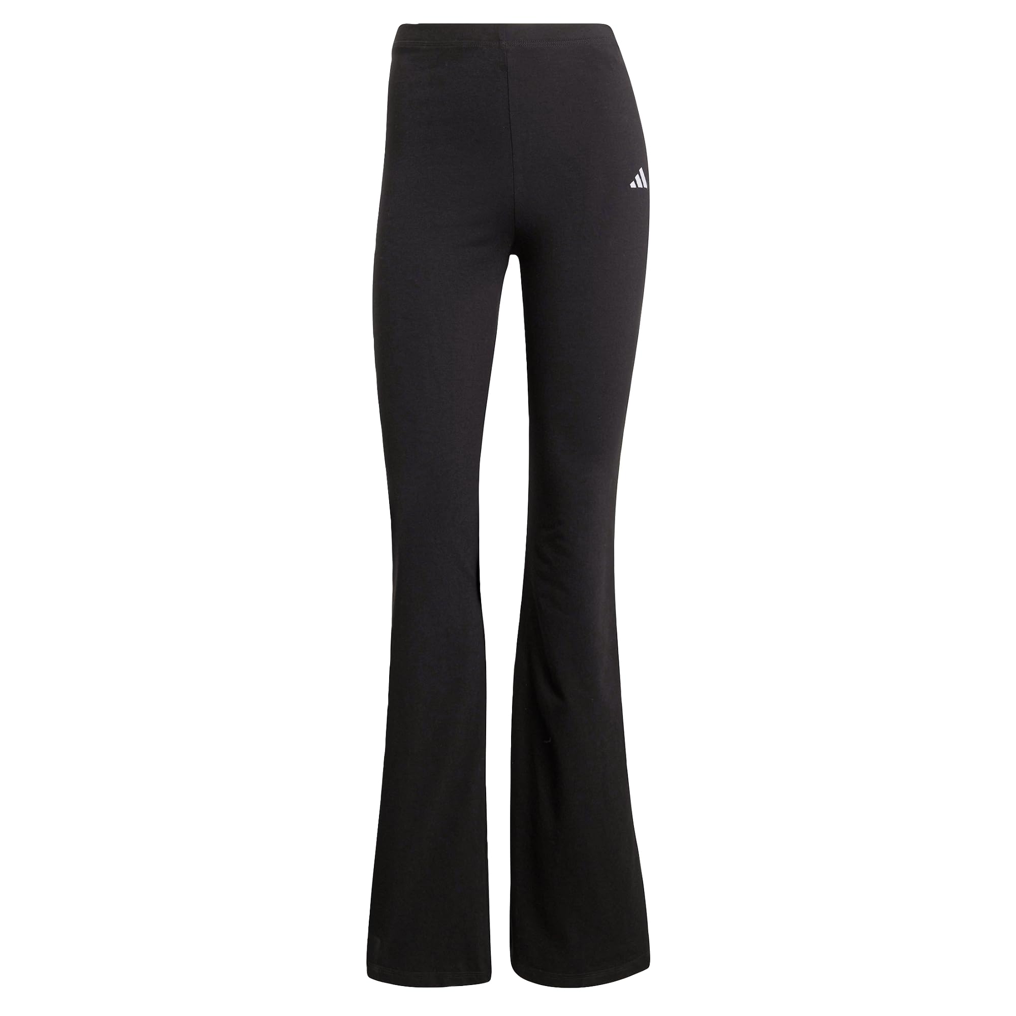 adidas Women's Essentials Small Logo Flared Leggings Tights, Black/White, XS