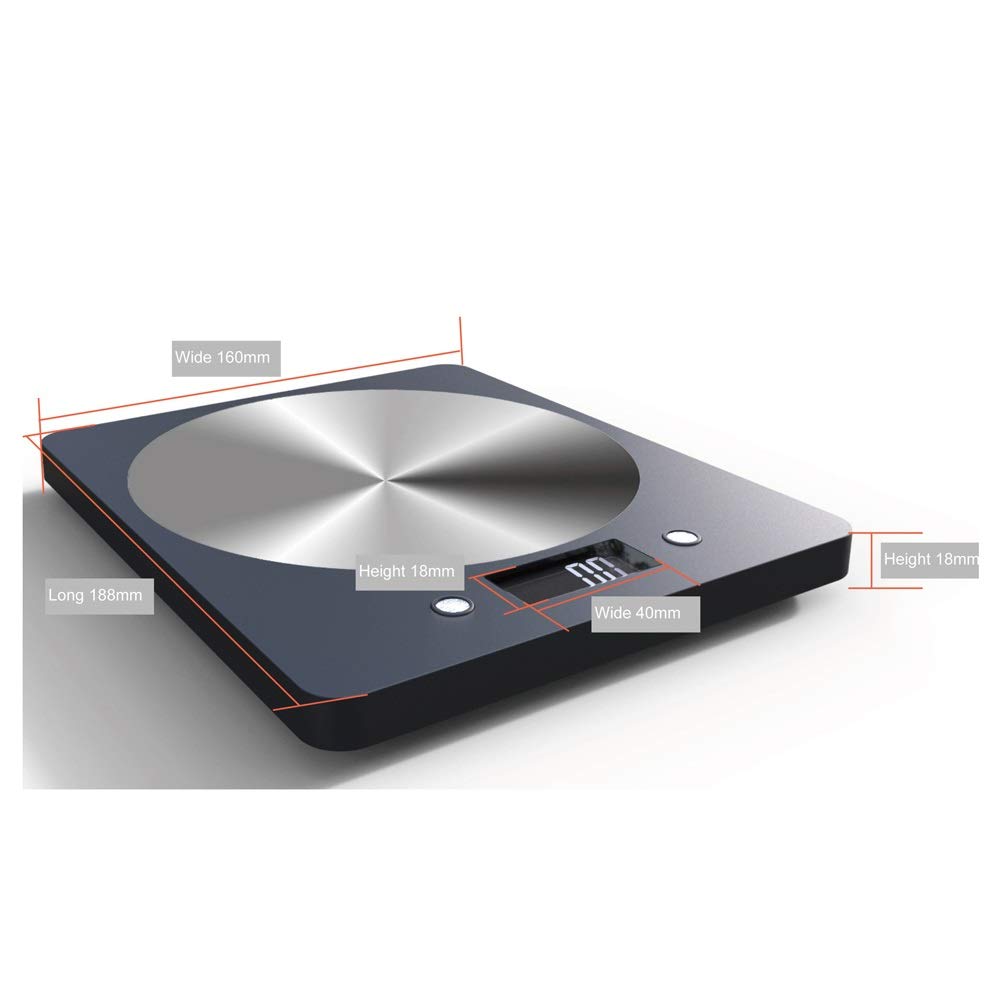 Báscula de Cocina electrónica de 5 kg, báscula Digital para Hornear Alimentos, báscula de Plataforma