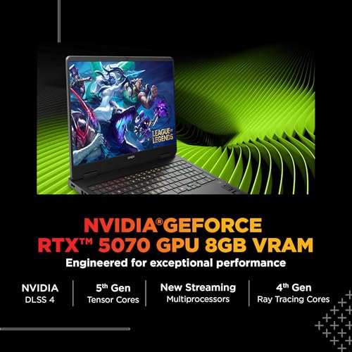 Image of HP Omen, Intel Core Ultra 9 285H, 8GB RTX 5070, 32GB DDR5, 1TB SSD, 165Hz, 2k WUXGA, 3ms, 400 nits, 16'' /40.6cm, Win11, M365* Office24, Black, 2.42kg, an0012TX, Unleashed Mode, RGB, AI Gaming Laptop