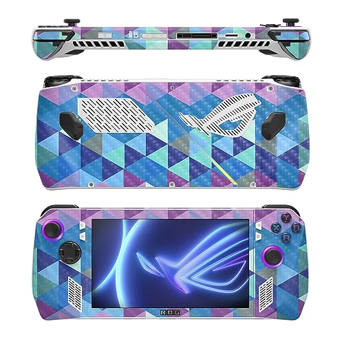 Image of MightySkins Carbon Fiber Skin Compatible with Asus ROG Ally - Purple Kaleidoscope | Protective, Durable Textured Carbon Fiber Finish | Easy to Apply
