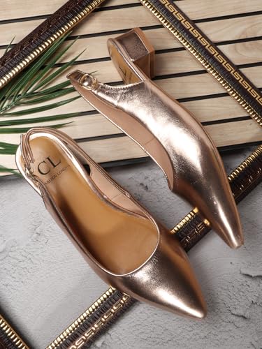 Image of Carlton London Women's Textured Pointed Toe Block Heel Pumps