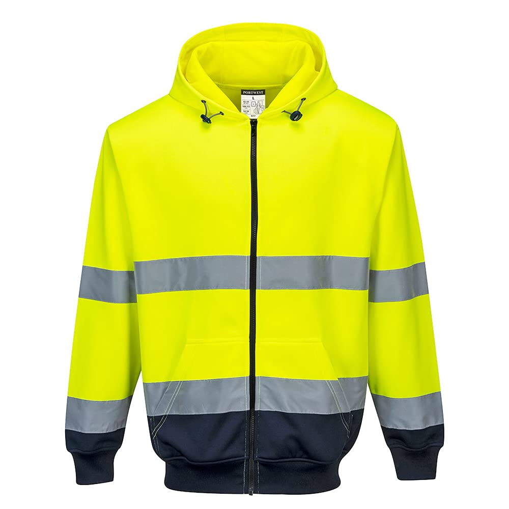 Felpa con cappuccio frontale con zip bicolore