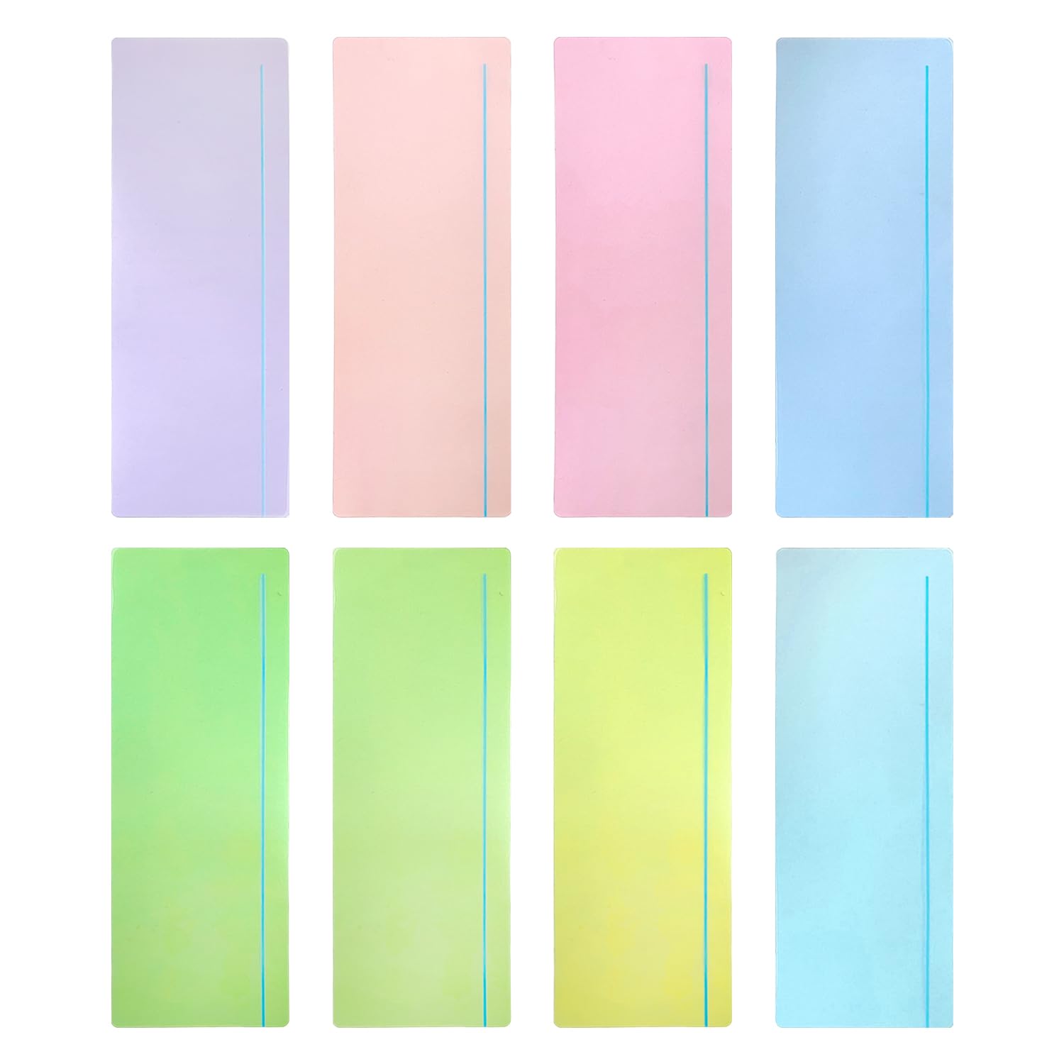 Xmnivate Color 8 Bookmarks, Horizontal Line Design, Reading And Learning Tools, Suitable For Visual Function Assistance.