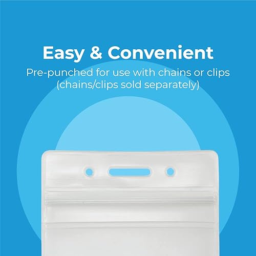 Miniatura 4 de ADVANTUS 75524 - Soporte para tarjetas de identificación resellable vertical tamaño de inserción de 2625 x 375 pulgadas pre-perforado caja de 50