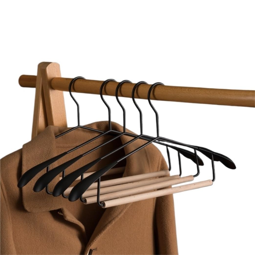 Perchas Ropa 5 Uds Perchas De Hierro para Ropa con Hombros Anchos Abrigo Traje Pantalones Organizador Estantes Almacenamiento Perchas Antideslizantes(C)