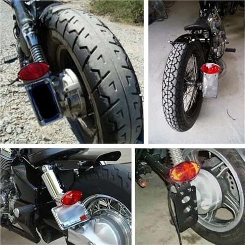 Feu arrière moto de plaque d'immatriculation œil de chat pour virées en Softail - 7