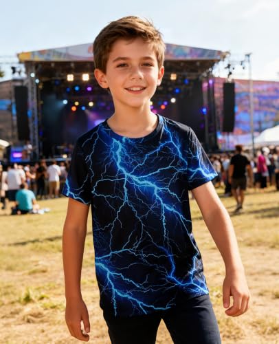 Image of uideazone Boys 3D Graphic T-Shirts Short Sleeve Crew Neck Tees 4-16Y