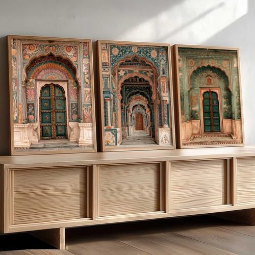 Image of kotart Traditional Indian Wall Art Painting for Living Room | Paintings Frame For Home Decoration | Framed Wall Painting for Home Room Bedroom Office Wall Decor Set of 3 (10X13 inch)