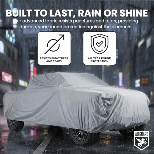Image of Weatherproof Light Car Cover for Midsize Trucks & Classic Pickups - Size CT10 - All-Weather, Scratch-Resistant - Full Exterior Outdoor Cover, Must-Have Automobile Accessories