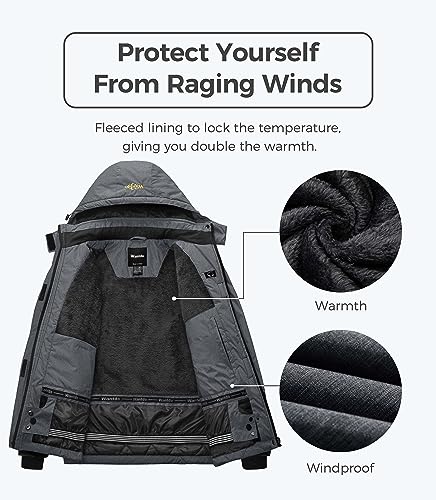Image of Wantdo Women's Mountain Waterproof Ski Jacket Windproof Rain Jacket Winter Warm Hooded Coat