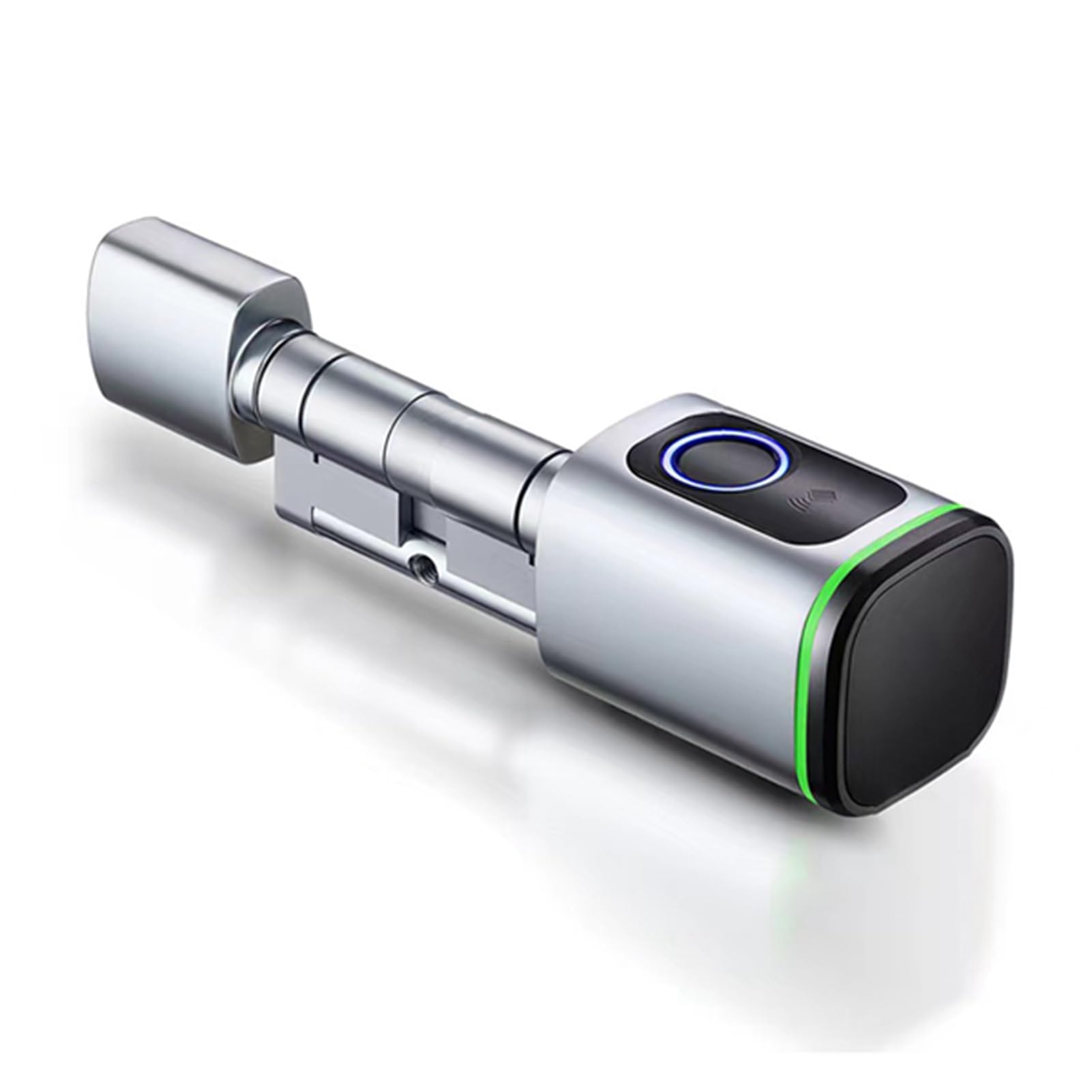 TOPINCN Cilindro per Serratura Elettronica con Impronta Digitale con Supporto per APP e Scheda IC, Chiusura Automatica per Hotel Home Office, Lega di Alluminio Resistente (SILVER)
