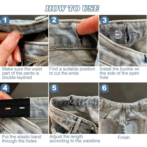 45pcs Pants Waist Tightener Kit, Women Jeans Waist Tightener, Pant Adjuster Waist, Men's Jeans with Elastic Waist3
