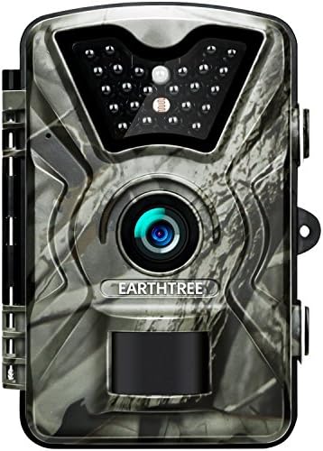 Earthtree Trail Game Camera FHD 1080P Hunting Camera with 940nm IR LEDs,0.5s Trigger Speed,Up to 65ft Trigger Distance,2.4 inch LCD Screen,IP66 Water Resistance for Game & Home Security