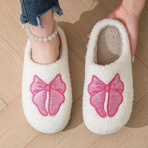 Women's Memory Foam Slippers with Elegant Sparkling Bow, Cute and Fashionable House Shoes2