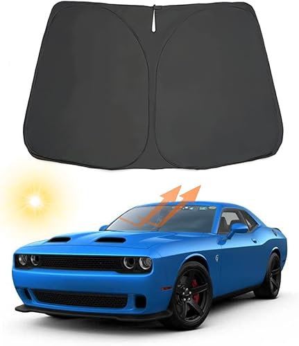 Miniatura 8 de Parasol para parabrisas personalizado para Dodge Challenger 2015-2022 Coupé, SRT Hellcat, Redeye, GT, RT, TA Coupé, cuerpo ancho, SXT, RT Scat Pack