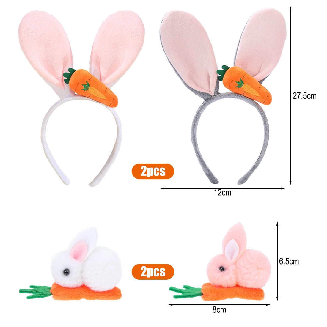 Ipetboom Cerchietto con orecchie di coniglio fascia per con