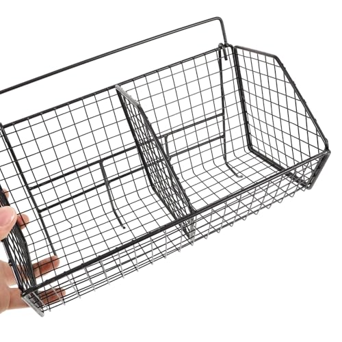 Cesta colgante de cocina en acero al carbono con compartimentos dobles 4