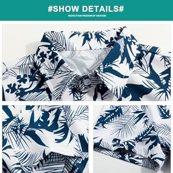 Voqeen Heren Hawaiiaanse shirts korte mouw katoen button down